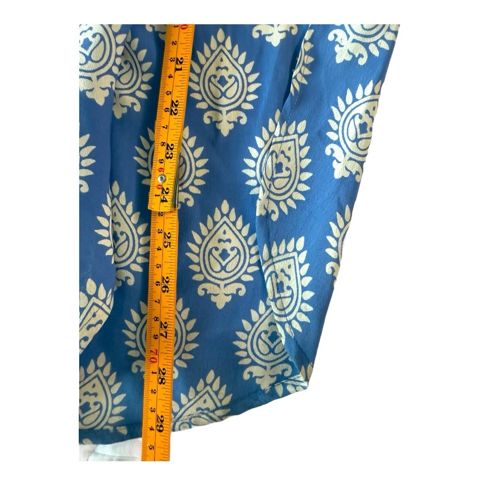 Lucy Love Blue and White Patterned Pants with Split Leg - Picture 4 of 7